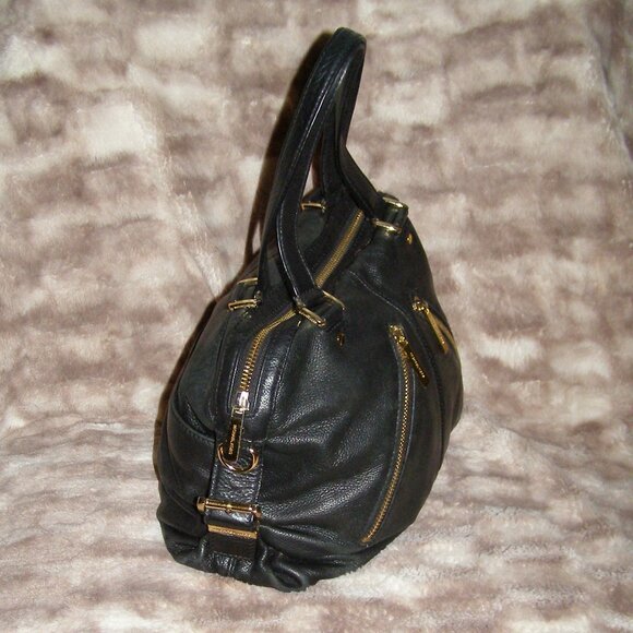 Michael Kors MK Portland Black Pebbled Leather Hobo Tote Shoulder Bag Purse - Picture 3 of 14